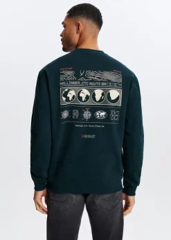 Sweater met print wereldbol