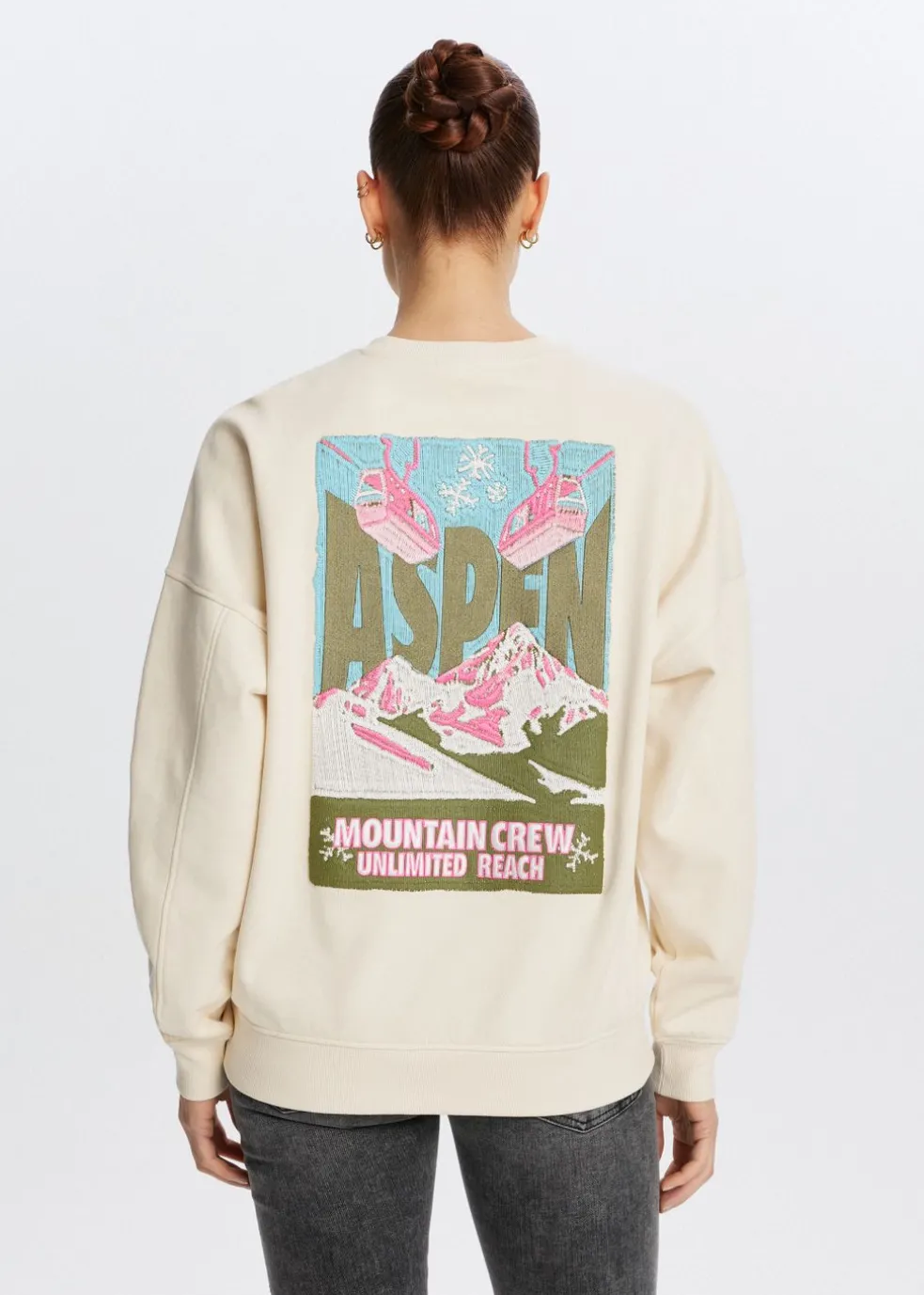 Sweater met ski print