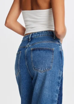 2-tone wide leg jeans