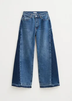 2-tone wide leg jeans