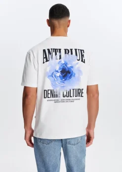 T-shirt met tekst en bloem