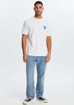 T-shirt met tekst en bloem