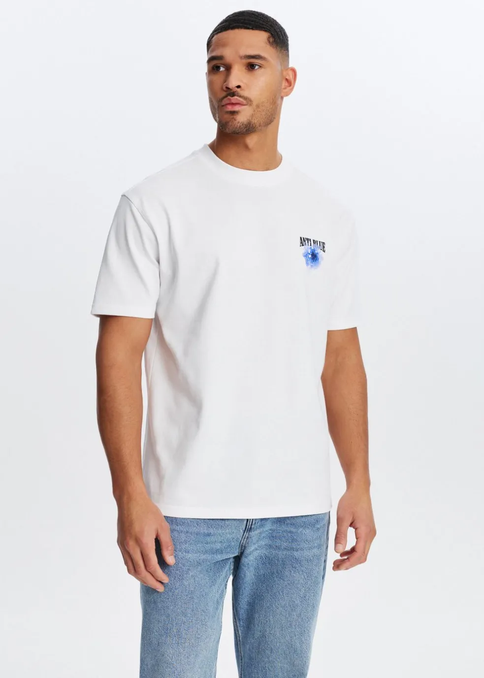 T-shirt met tekst en bloem