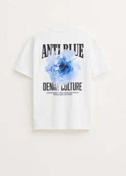 T-shirt met tekst en bloem
