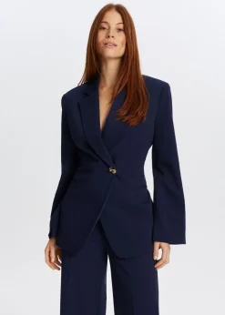 Twill blazer met knoop