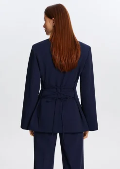 Twill blazer met knoop