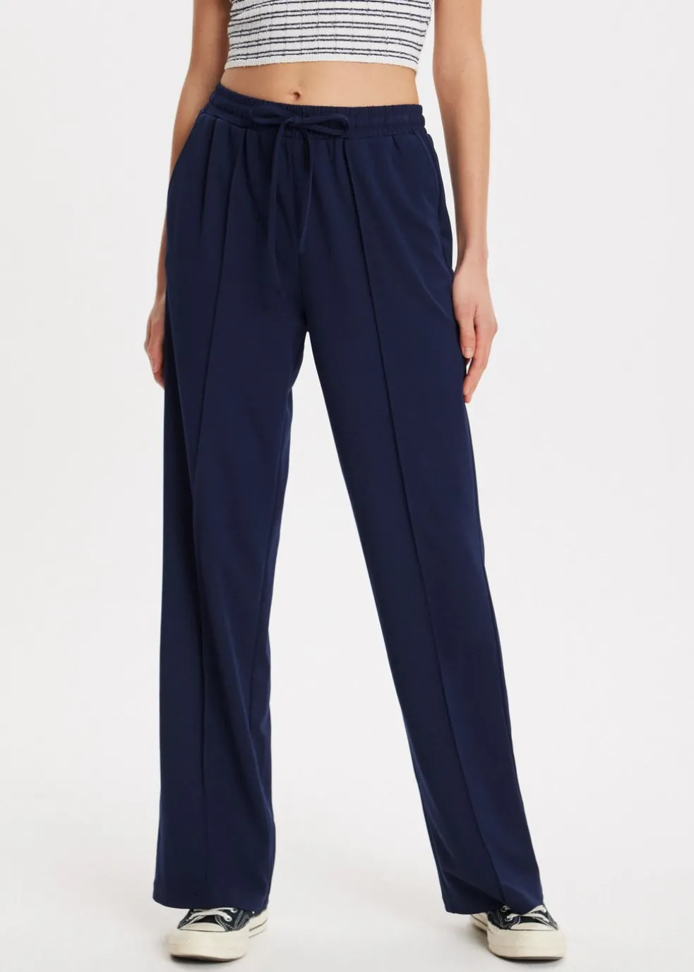 Wijde broek met pintuck