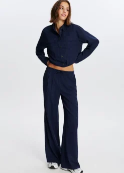 Wijde broek met plooien