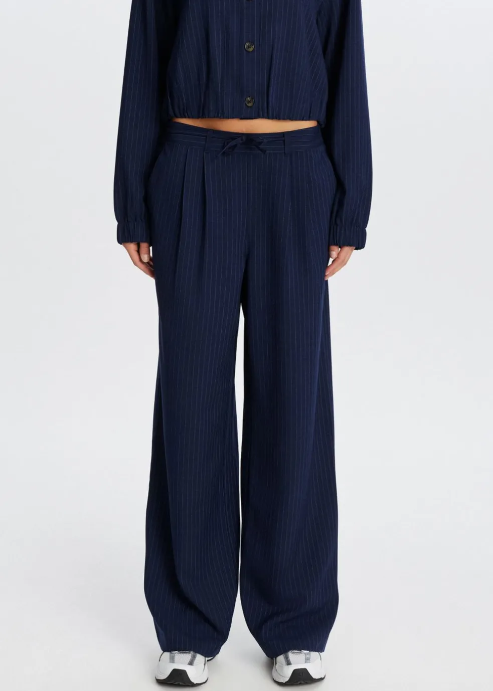 Wijde broek met plooien