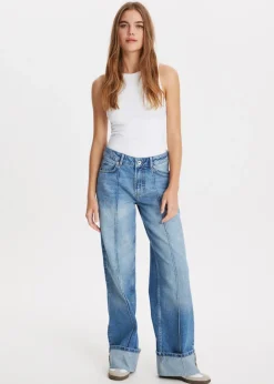 Wijde pintuck jeans